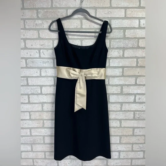 princess polly baby blue dress ANN TAYLOR Houndstooth Jacquard Mock Neck Sheath Dress Black 10 New